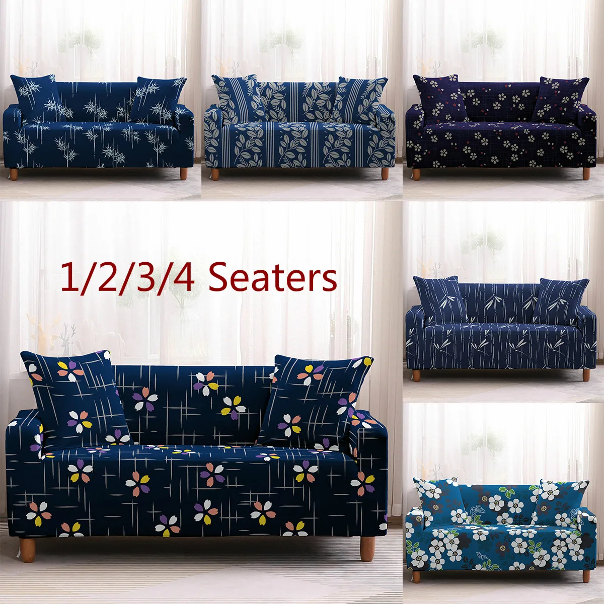 

Чехол для дивана с цветочным рисунком, чехол для гостиной, диван-полотенце, 1/2/3/4-местное покрытие, эластичное покрытие для мебели