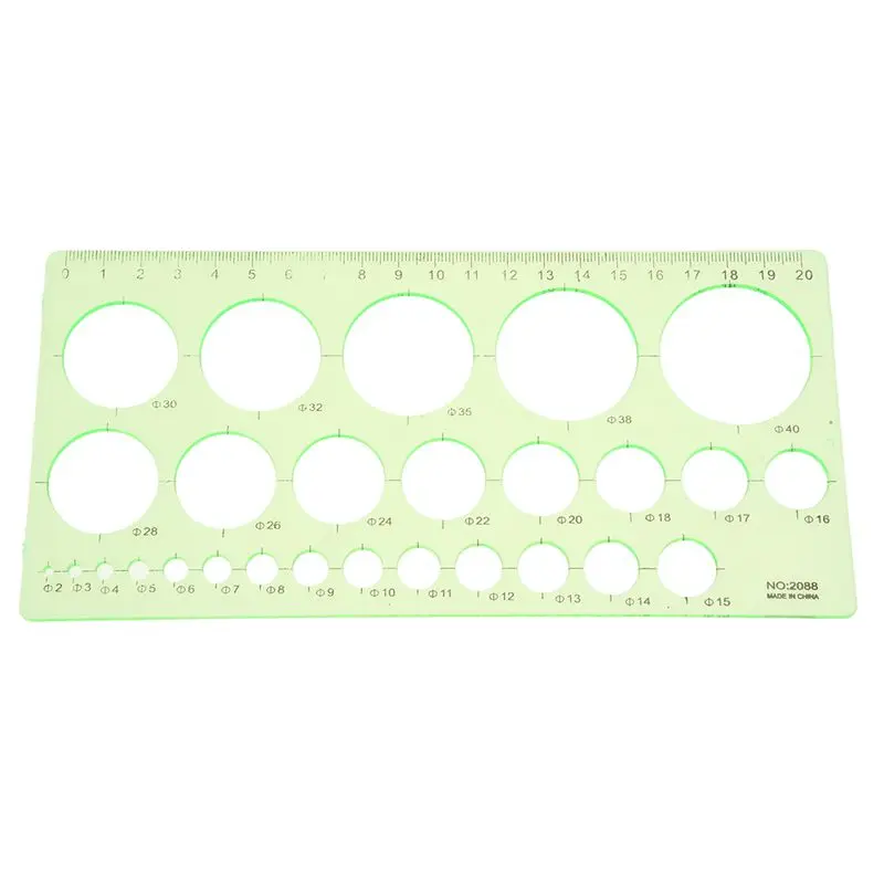 

Green Plastic Students Rectangle Shape Drawing Circle Template Ruler