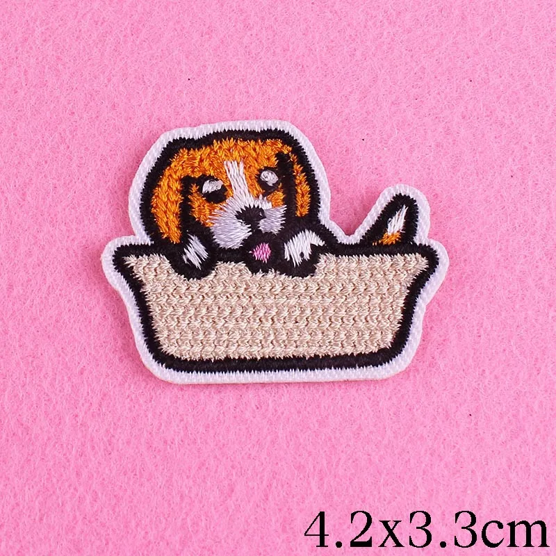 Нашивки с вышивкой милой собаки для одежды Тедди Хаски полосы наклейки утюгом