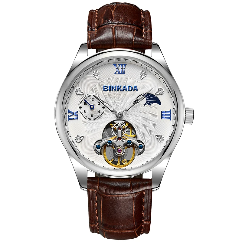 

Binkada famous brand sharp goods men's watch automatic mechanical men's watch belt hollow waterproof student 2020 new