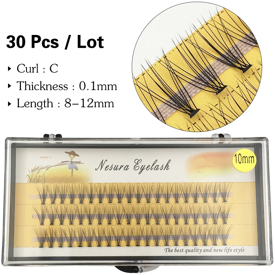 60 шт./лот индивидуальные ресницы натуральные длинные 10d норковые макияж ручная