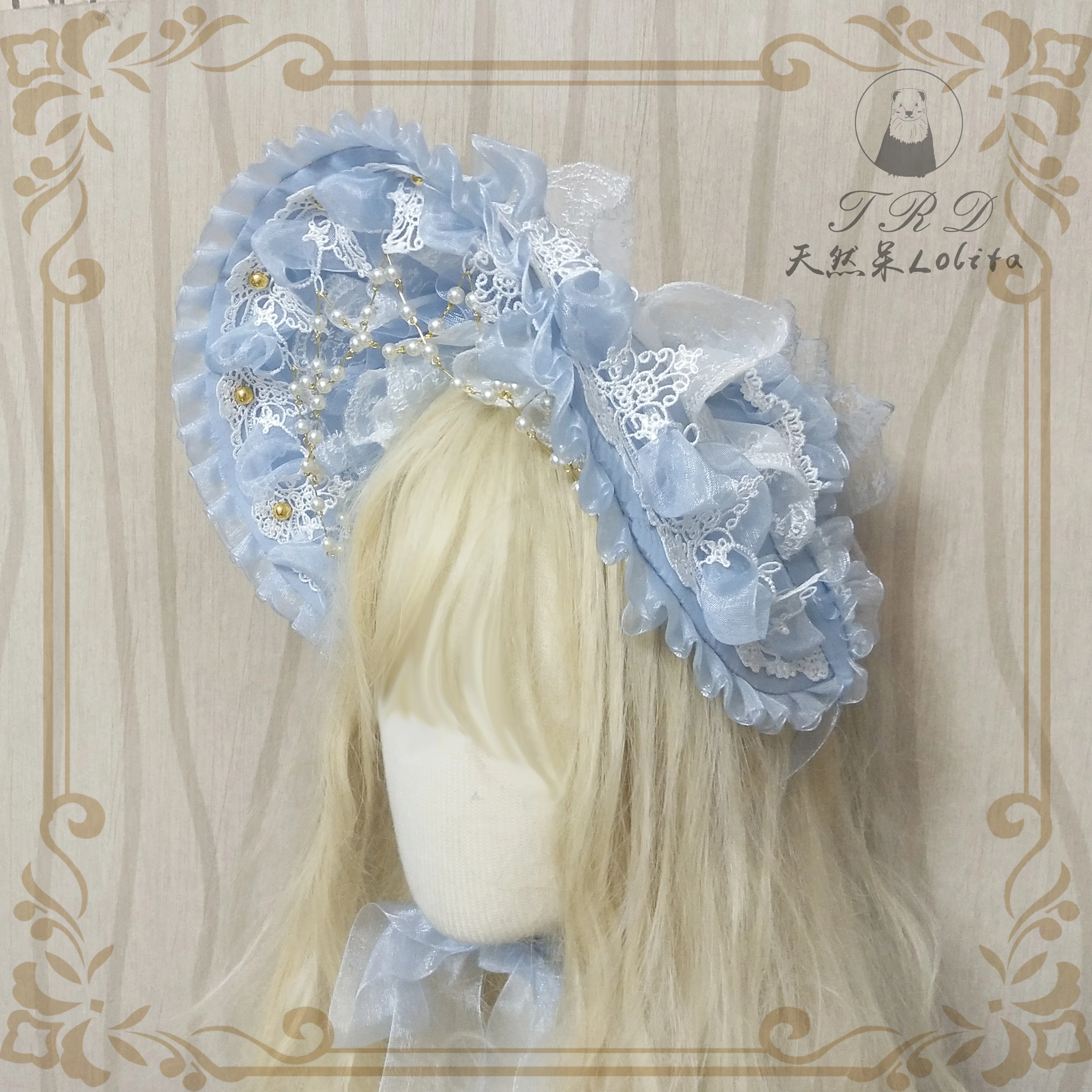 

Handmade Lolita Bonnet Cosplay Gorgeous Tea Party Elegant Princess Flower Lace Ruffles Bnt Soft Sister Cute BB Cap Headwear