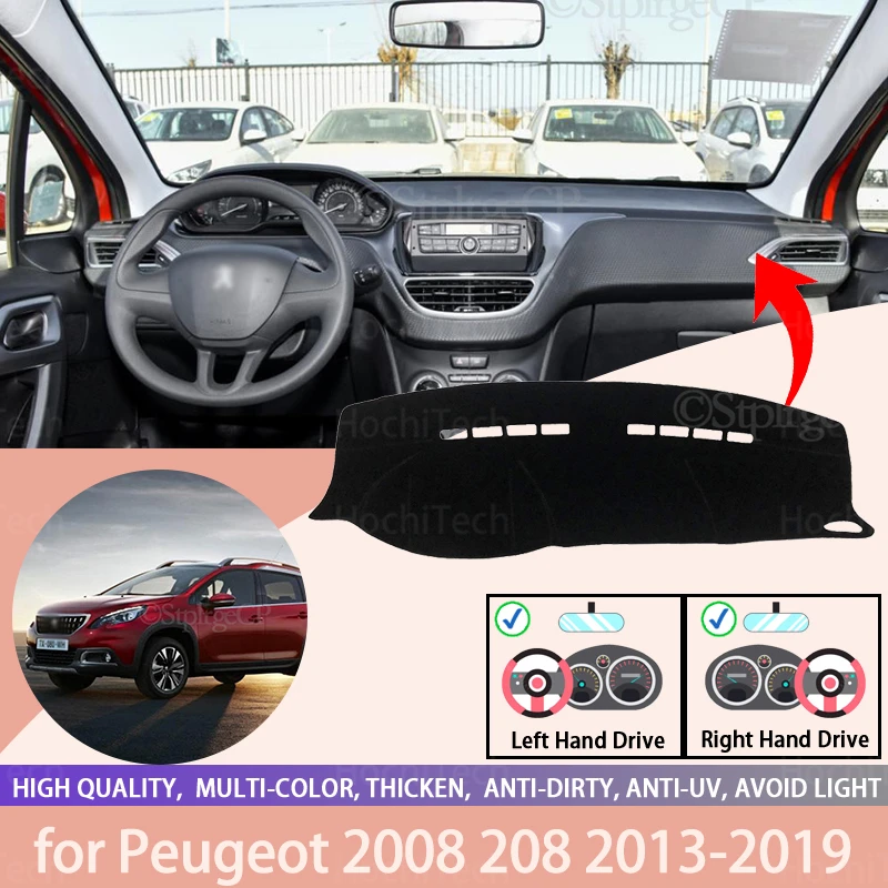 

Car Dashboard Cover Mat Sun Shade Pad Instrument Panel Carpets Anti-UV for Peugeot 2008 208 2013-2019 Accessories