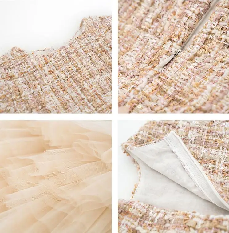 Brand Style Girl Champagne Dress Kids Birthday Wedding Party Elegant Ball Gowns Children Boutique Layered Princess | Детская одежда и