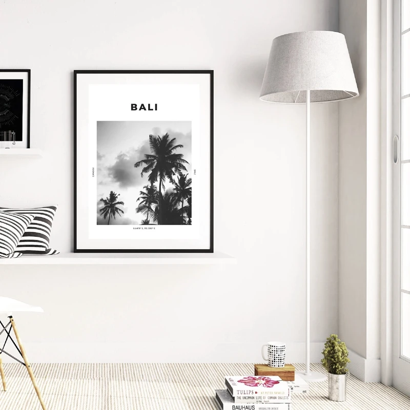 Бали путешествия печать черный белый фотография Плакат стены искусства