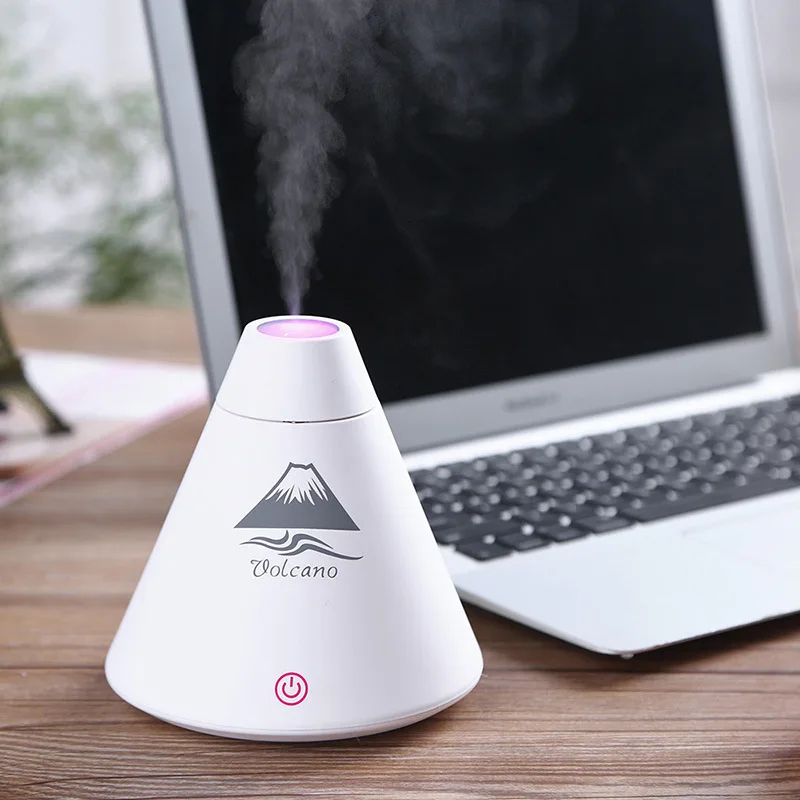 

160ml Ultrasonic Air Humidifier Mini USB Volcano Shape Essential Aroma Oil Diffuser Household 3 Color