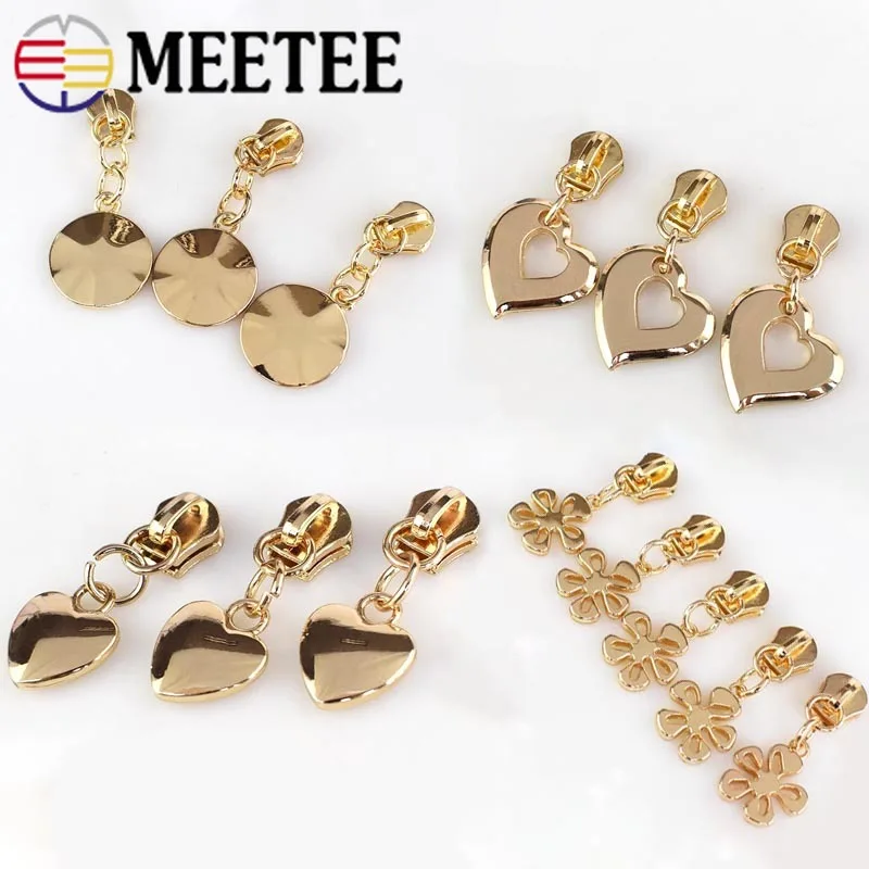10 шт. Meetee 5# металлические ползунки для молнии головы съемник DIY молния Ремонтный комплект для шитья одежды сумки чемодан Одежды Портной аксессуары