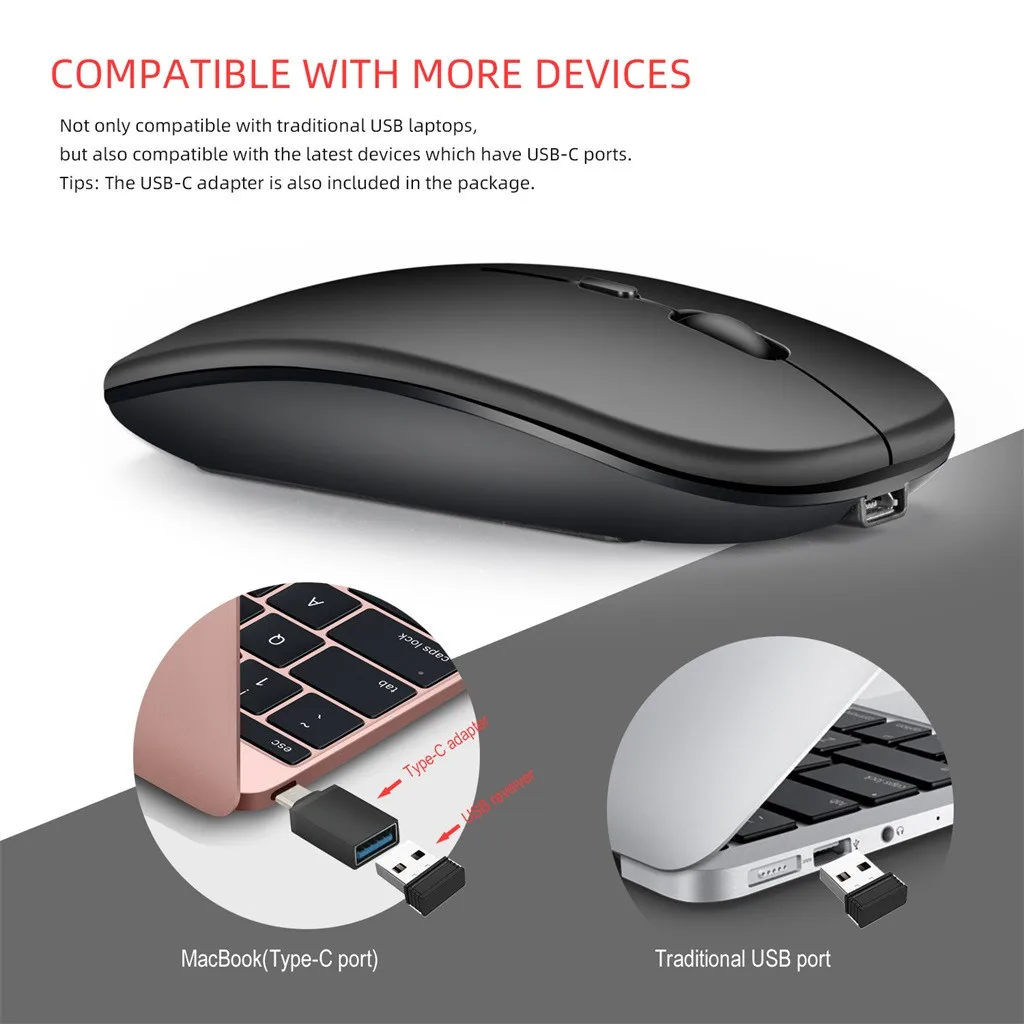 M90 перезаряжаемая беспроводная мышь Bluetooth BT 5 0 USB Двухрежимная игровая Мыши для ПК