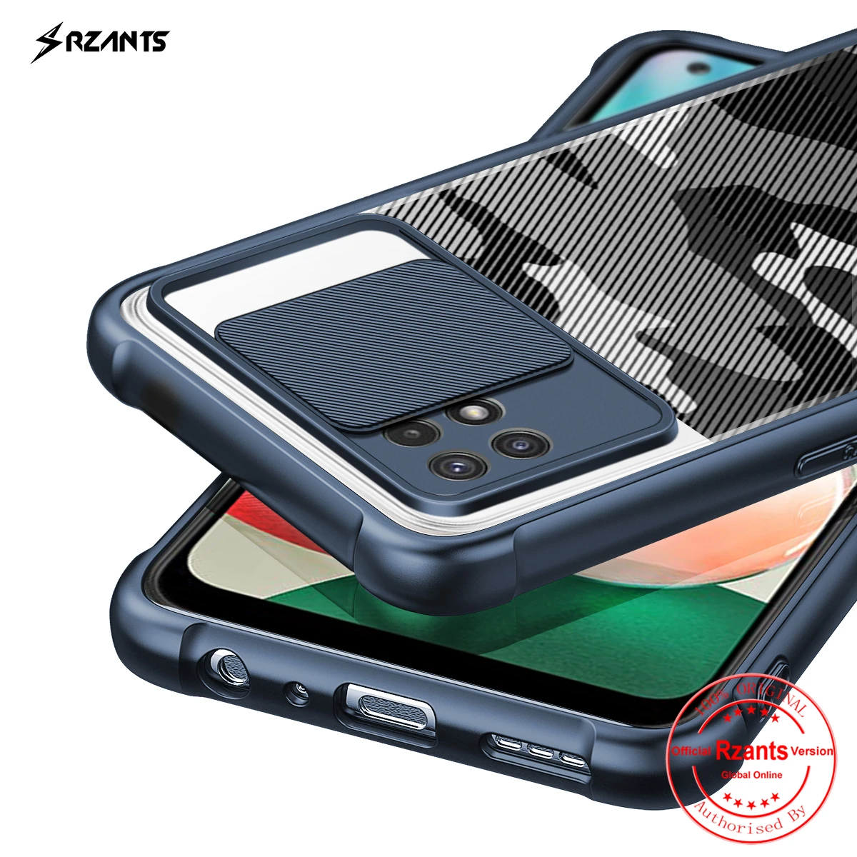 

Rzants For Samsung Galaxy A22 5G 4G Galaxy M32 Case Hard [Camouflage Lens] Lens Protect Slim Crystal Clear Cover