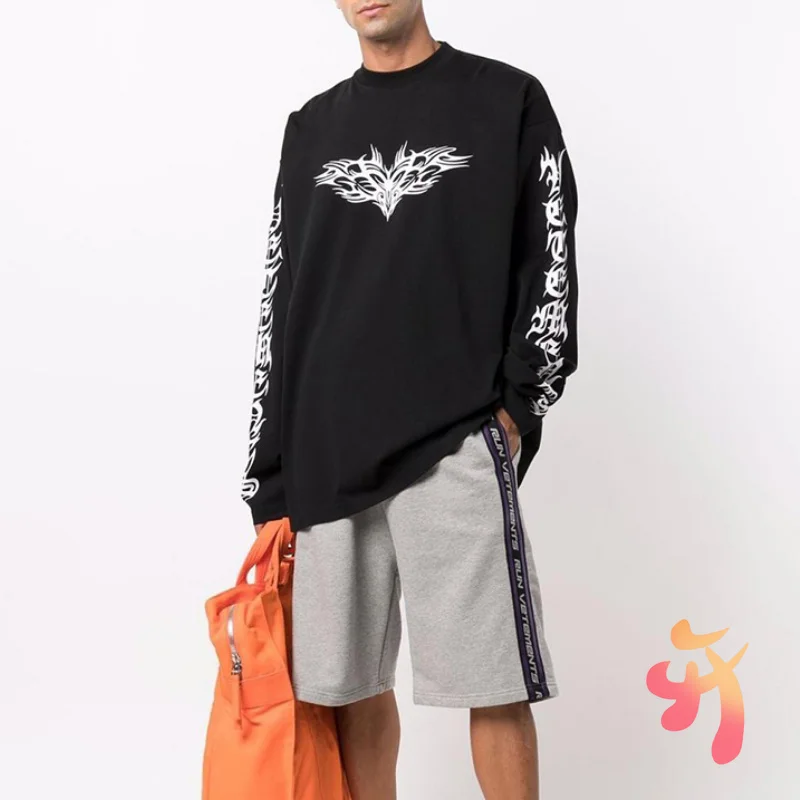 

VETEMENTS Sweatshirts Dark Thorns Print Long-sleeved Tops Oversize Men's Women's VTM Hip Hop Pullover