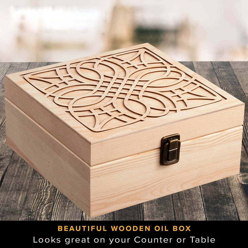Деревянная коробка для эфирных масел 36 отсеков упаковки органайзер ювелирных