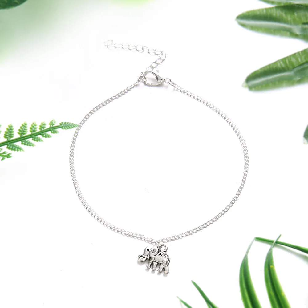 Винтажные браслеты на ногу в виде слона браслет для женщин стиле бохо Подвесные