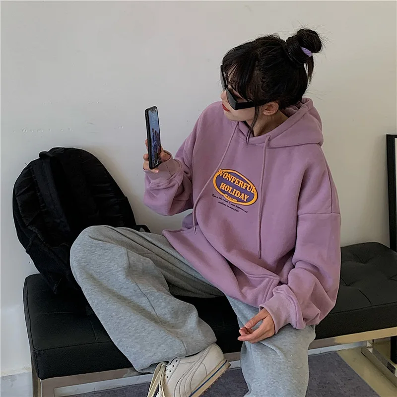 

ZOGAA Casual Loose Vintage Letter Sweatshirt Female Korean Kawaii Women's Sweatshirts Japanese Harajuku Ulzzang Clothing Women