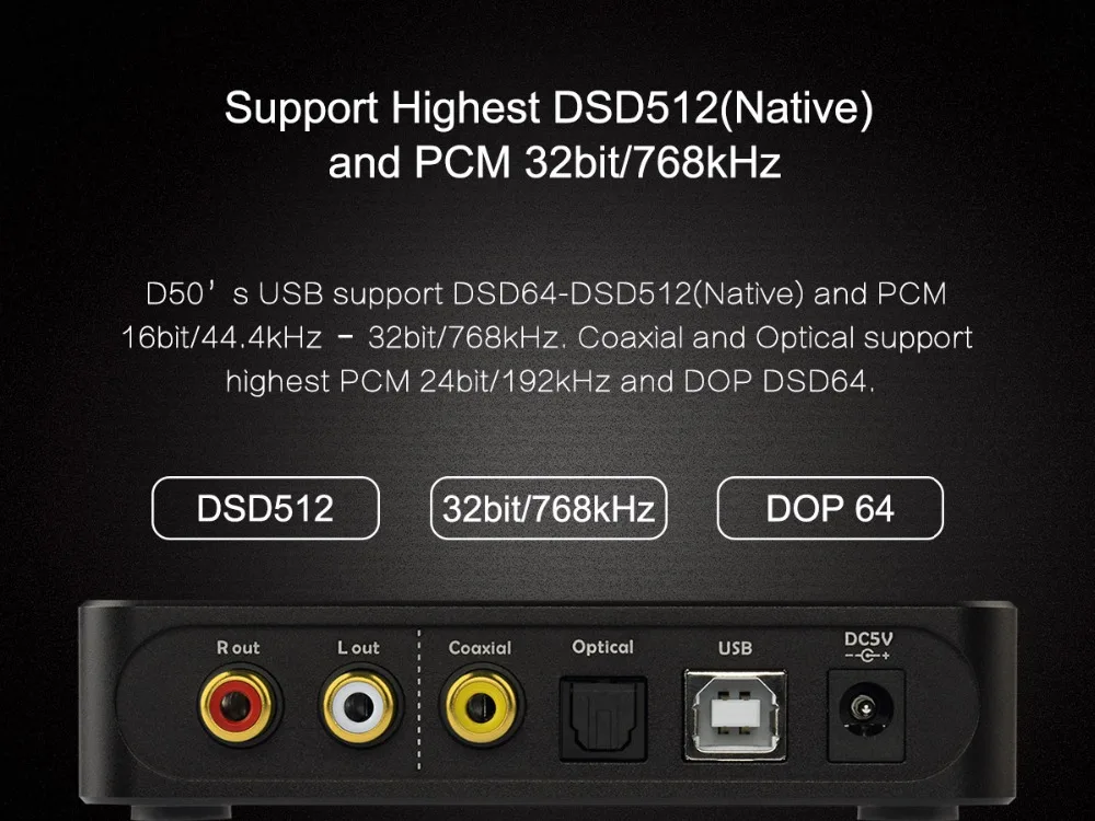 Мини Hi Fi аудио декодер D50 / 50S ES9038Q2M *2 USB DAC XMOS XU208 DSD512 32 бит/768 КГц OPA1612 USB/OPT/COAX