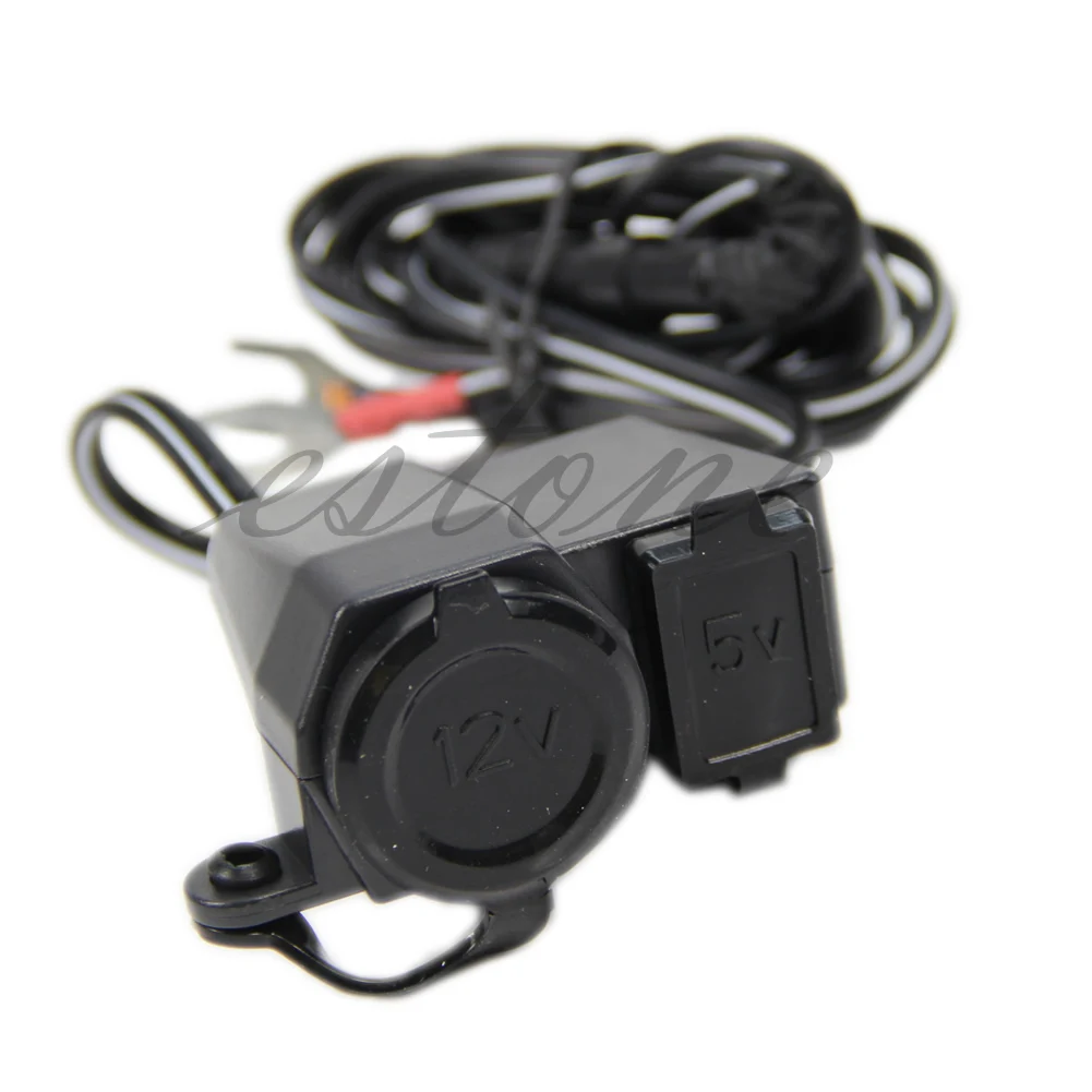 

12V USB Cigarette Lighter Power Port Integration Outlet Socket For Motorcycle