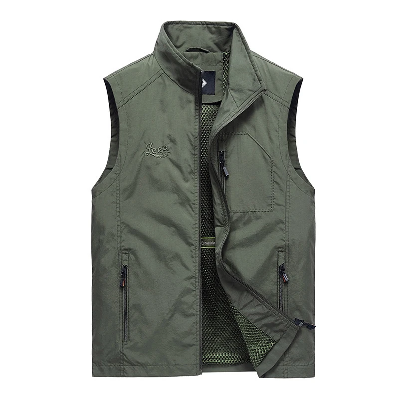 Быстросохнущая без рукавов куртка Для мужчин размера плюс летние тонкие