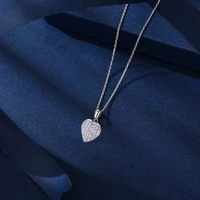 new original solid silver chain choker necklace luxury crystal cz love heart pendant necklaces women party jewelry gifts