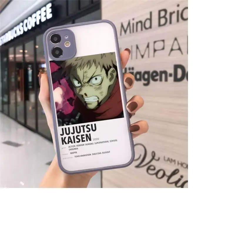 

Jujutsu Kaisen Satoru Gojo anime Phone Case Matte transparent For Gray iPhone 12 Mini 11 Pro XR XS Max 7 8 Plus X Back Cover