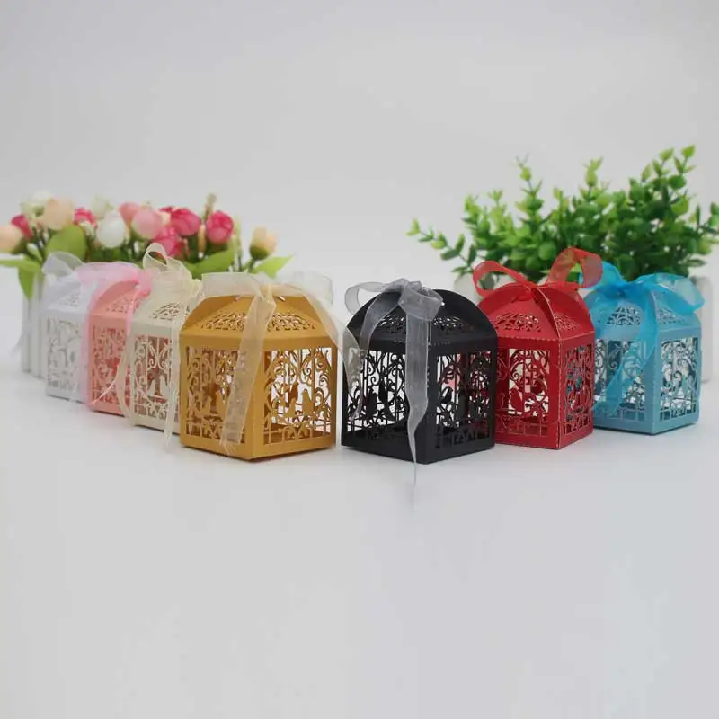 Лидер продаж 10 шт./лот коробки для конфет в виде птиц сердец вечеринки свадьбы