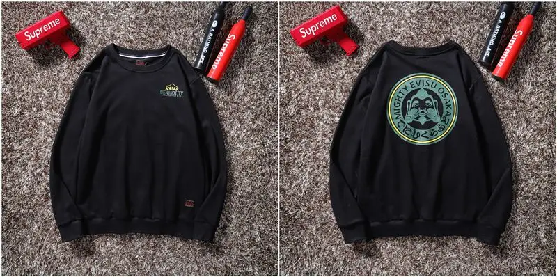 Evisu осенне-зимний мужской свитер с круглым вырезом, теплый дышащий Модный хлопковый свитер с принтом и длинными рукавами для мужчин и женщин, одежда для влюбленных