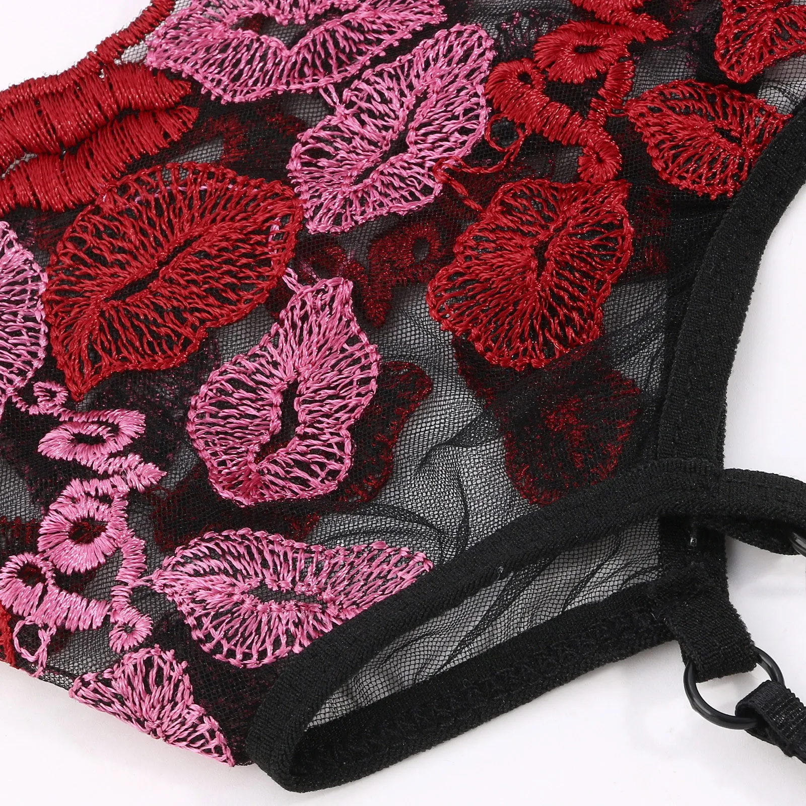 

Push Up Bra Underwear Set Sexy Embroidery Floral Lace Sexy Lingerie Erotic Sensual Lingerie Woman Transparent Bra Briefs Set 3PC