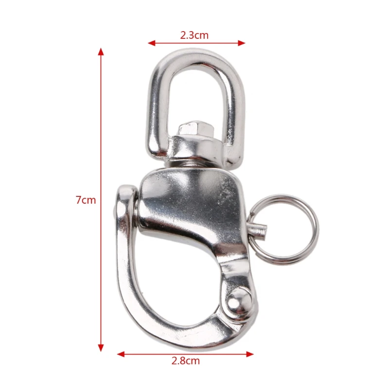 

High Quality 1 Pc Stainless Steel Heavy Duty Snap Shackle D Ring Swivel Bail Marine Boat Yacht Sailing