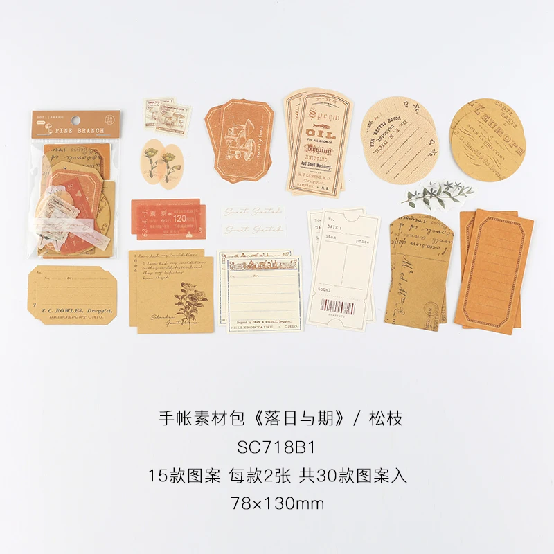 Оригинальный блокнот для записей, 30 шт., стикеры в стиле ретро, INS, розовые декоративные наклейки, аксессуары для записей, материал, бумажные блокноты для записей