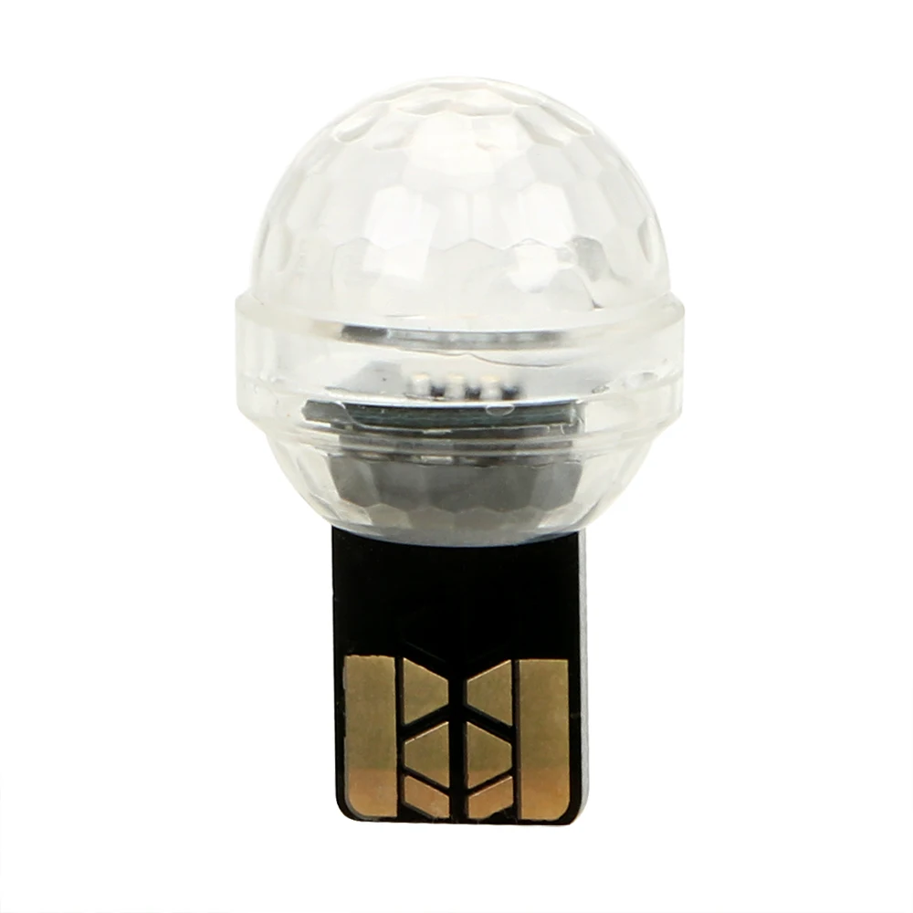 Black FORAUTO автомобильная USB декоративная лампа с рассеянным светом мини красочная музыкальная звуковая лампа Атмосфера свет DJ RGB Волшебная сценическая автостайлинг - Испускаемый цвет: Black