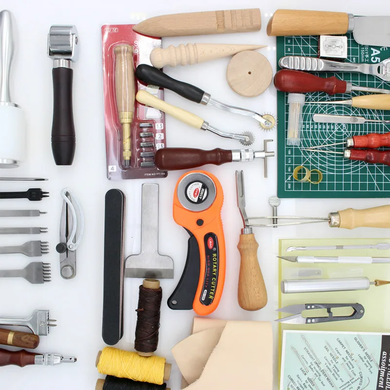 Набор кожаных инструментов для рукоделия включая инструменты шитья кожи с