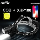 XHP100 COB Мощный светодиодный налобный фонарь 18650 налобный фонарь перезаряжаемый высокомощный налобный светильник USB рыболовная лампа водонепроницаемый налобный фонарь светильник