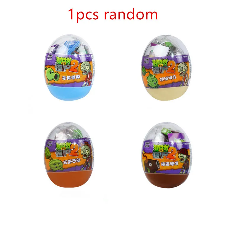1pcs Random 1 шт. новая игра Растения против фигурки зомби ABS PVZ Peashooter строительные блоки яйцо игрушки детские развивающие игрушки подарок на день рождения - Цвет: 1pcs Random