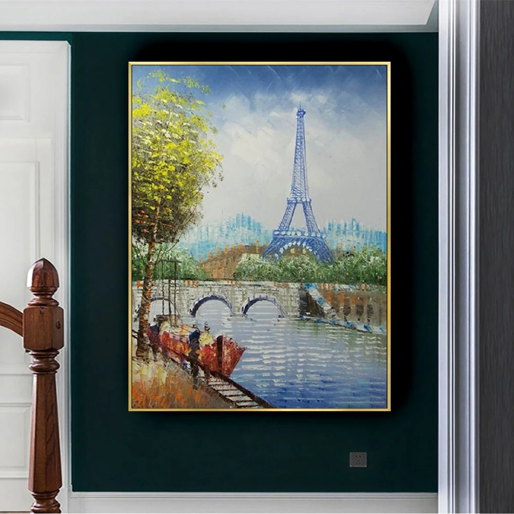 

Free shipping Single Hand Painted Abstract landscape scenery Oil Painting On Canvas Handmade Home Decor For Living Room Unframed