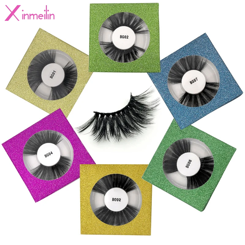 

25mm faux 3D mink fake lashes wholesale natural fluffy individual makeup false eyelashes bulk lash packaging extension supplies