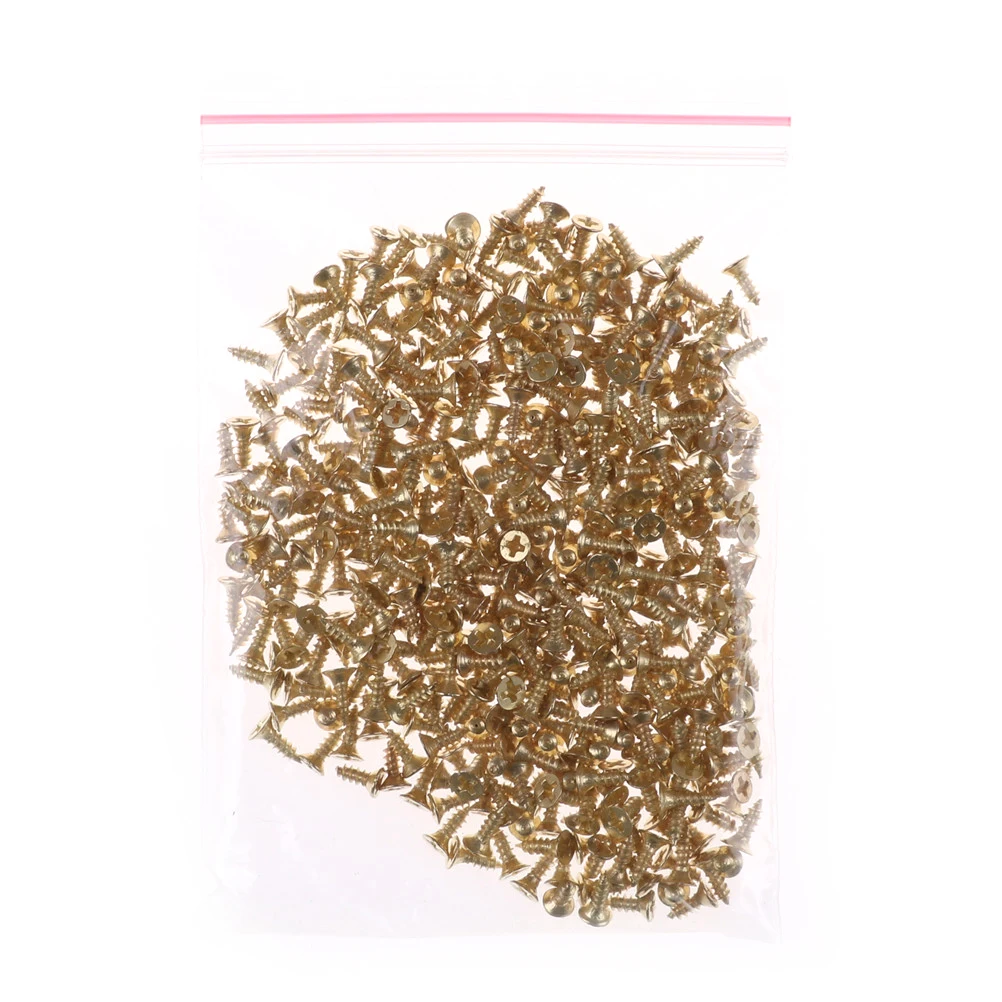 

380pcs/pack 2*6mm Flat Self-tapping Screws Brass Material Golden Screws DIY Model Making Tools