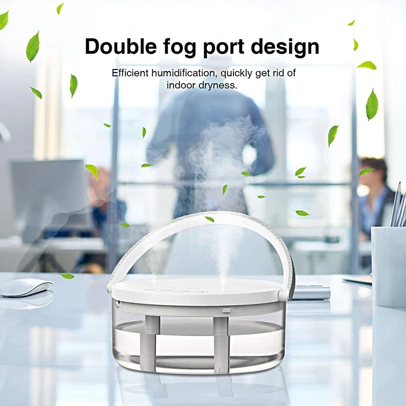 

Humidifiers for Bedroom, Cool Mist Humidifier 2 Spray Modes Desk Humidifiers, 1.2L Portable Humidifiers with Night Light