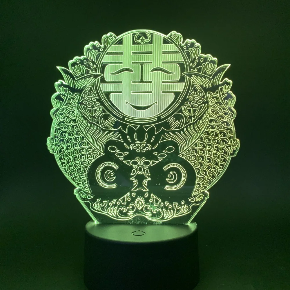 3D лампа гибискуса китайская обручальное лучший подарок для влюбленных сенсорный