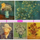 Винтажная картина, крафт-бумага, Постер для дома, ромашки, розы, Подсолнухи, Автопортрет, картина маслом, декоративная настенная наклейка 51*35 см