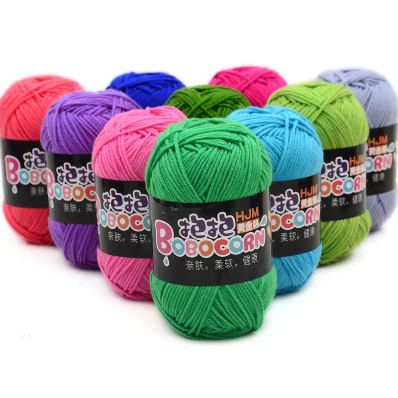 

10pcs 50g/ball Hold 4 Strands Milk Cotton Wool Baby's Wool Medium Thick Hand Knitting Line DIY Crochet Doll Line