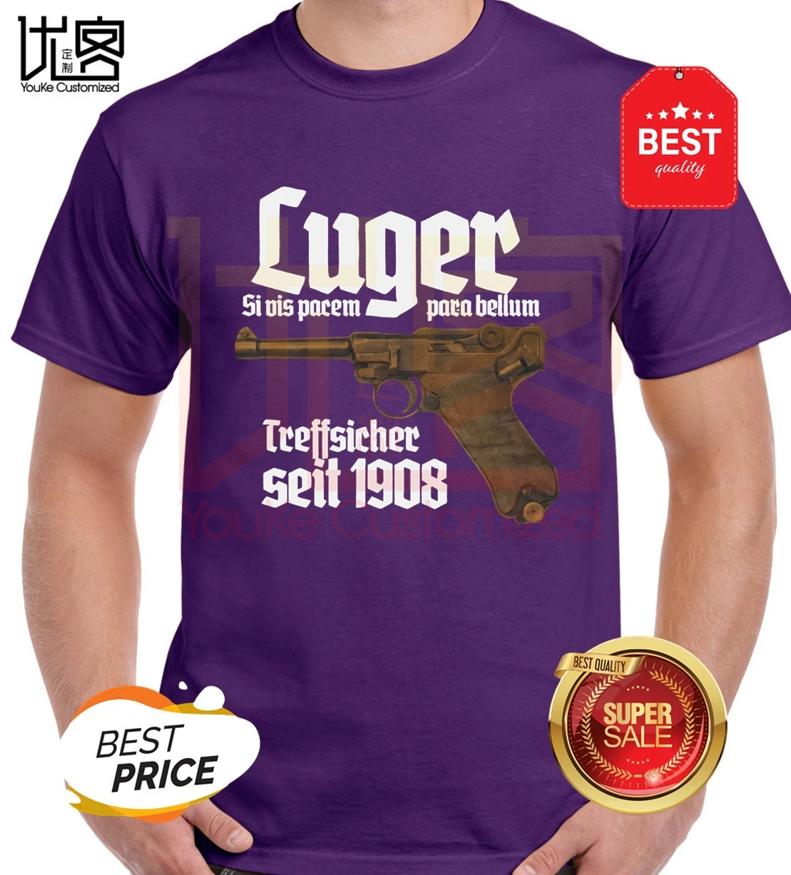 Футболка Luger Premium для мужчин и женщин топы из 100% хлопка с коротким рукавом