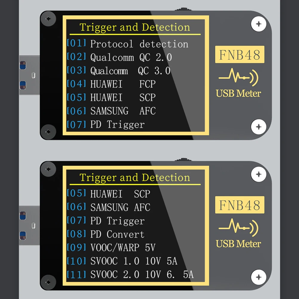 FNB48 PD триггер Вольтметр Амперметр ток и вольтметр USB тестер er QC4 + PD3.0 2 0 PPS протокол