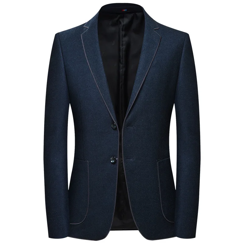 8125 Navy Blue Icpans Блейзер, мужской пиджак, вечерние, для офиса, бизнеса, полиэстер, Блейзер, мужской, приталенный, весна-осень,, новинка, размера плюс, XXXL, 4XL - Цвет: 8125 Navy Blue