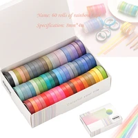 60 pcslot basic solid color washi tape rainbow masking tape decorative adhesive tape sticker scrapbook diy diary stationery