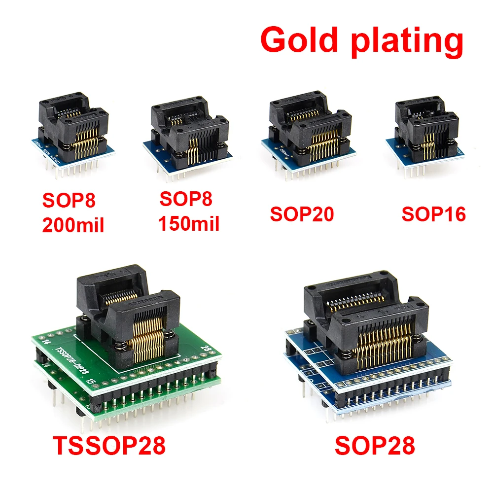 Разъем адаптера в комплекте 6 шт. SOP28 + SOP20 SOP16 SOP8150mil/200mil TSSOP48 адаптер для TL866CS TL866A