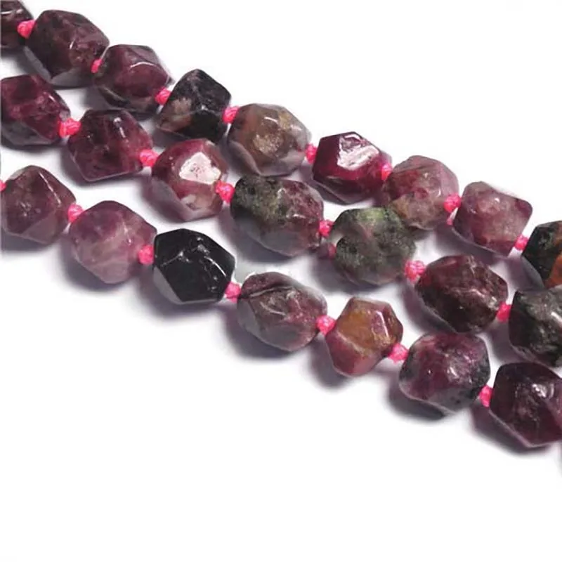 

10x11mm Natural Faceted tourmaline irregular oval Stone Beads For DIY necklace bracelet jewelry making 15 "free delivery