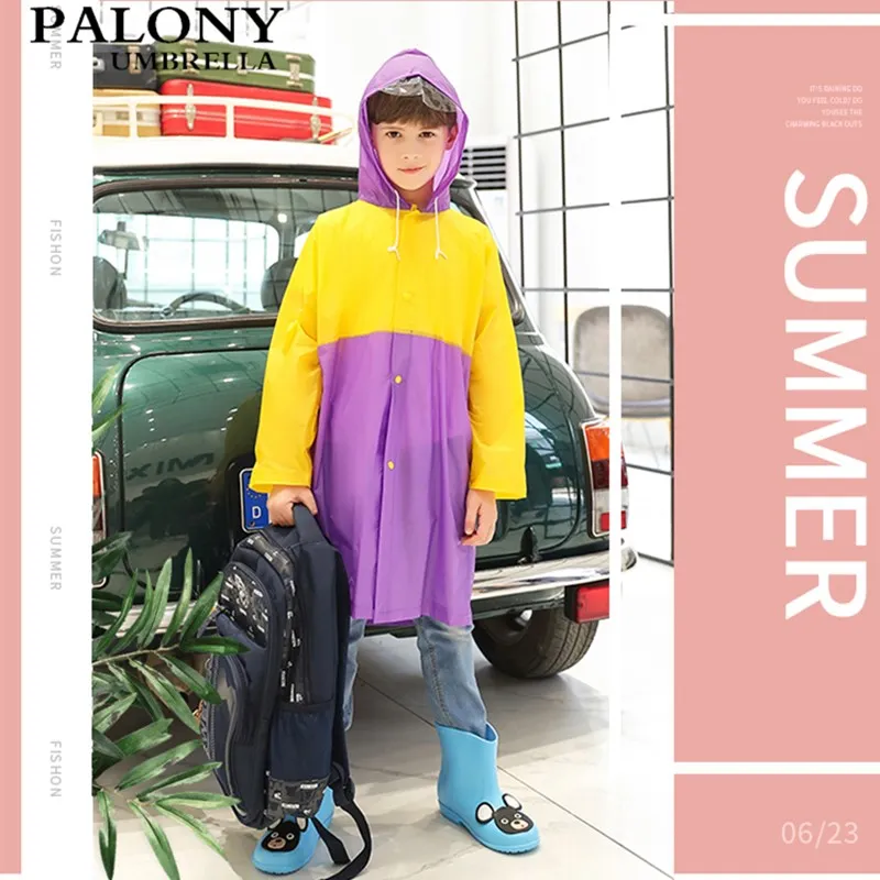 Детский плащ для мальчиков и девочек "Пончо" с узорами патчворк, милый свежий водонепроницаемый плащ для детей, подходит для походов.