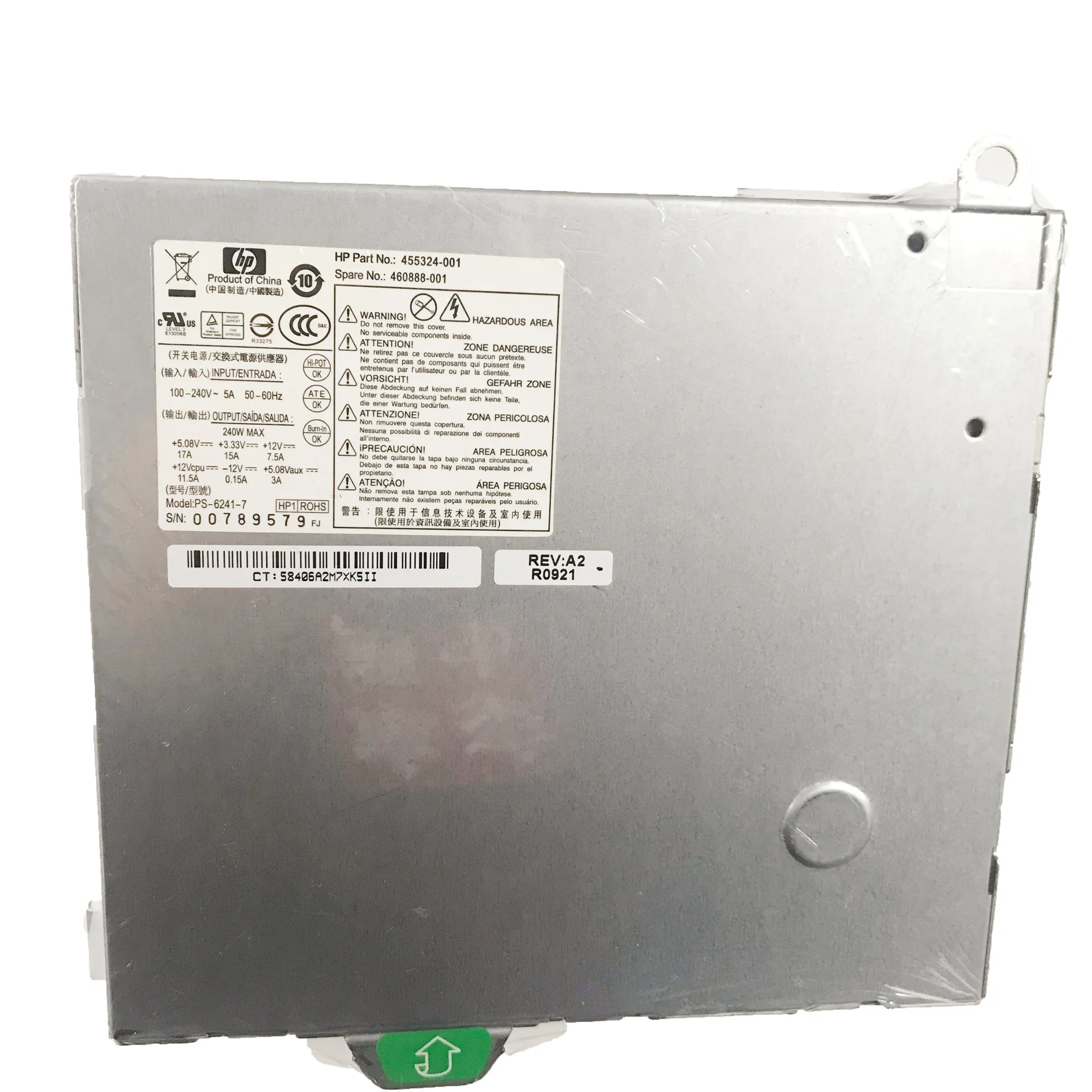 GD оригинал для HP DC7900 DC5800 DC5850 SFF 5850 7900 240 Вт источник питания 455324-001 460888-001 PS-6241-7