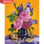 HUACAN DIY рамка картина по номерам Роза Настенная картина по номерам Цветок акриловый холст Декорации для дома Diy подарок искусство