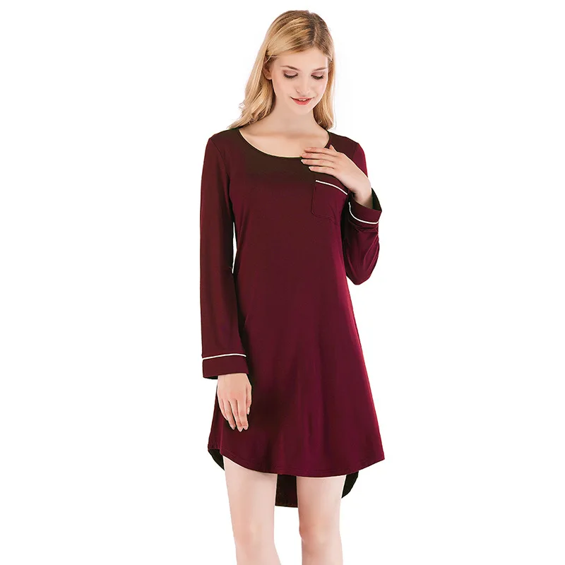 Женские ночные рубашки женская сексуальная ночная рубашка с длинным рукавом из