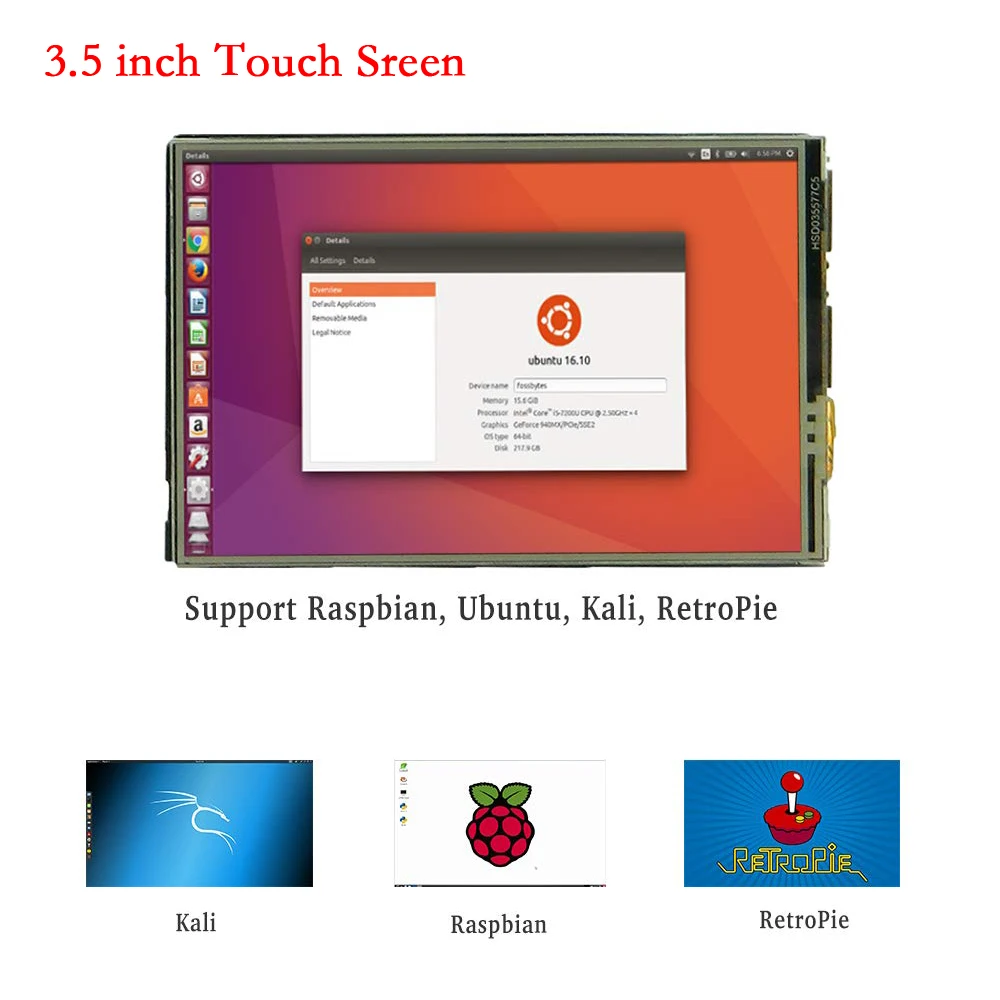 Raspberry Pi 3 5 &quot сенсорный экран 480*320 TFT LCD с охлаждающим вентилятором ABS чехол для 4 Model