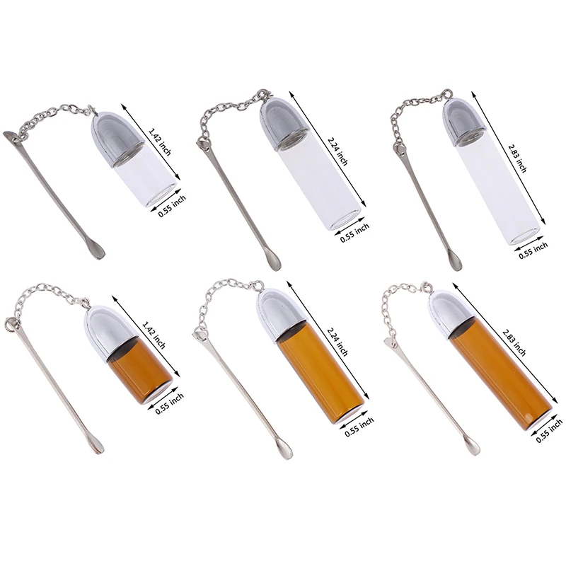 36 мм/57 мм/72 мм стеклянная коробка для таблеток с металлической ложкой контейнер